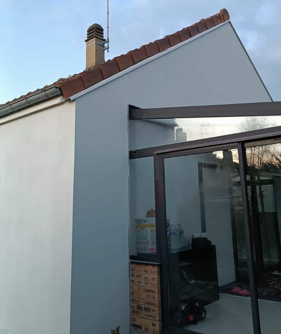 Veranda façade isolation fin de chantier